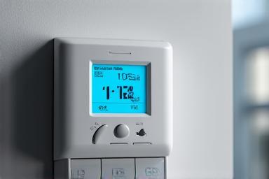 Illustration of a modern smart energy meter displaying data.